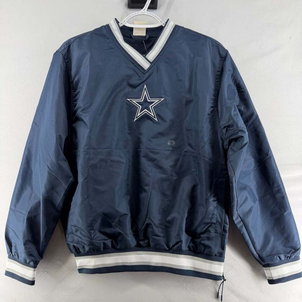 0021 Ultra Game NFL Dallas Cowboys V-Neck Pullover Jacket Windbreaker